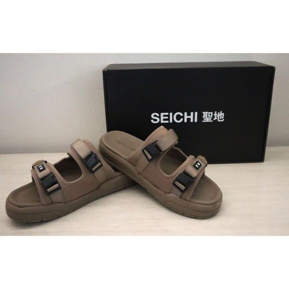 Seichi Men\'s Sz 10 Taupe Sandoru Ichi Comfort Slide Sandals